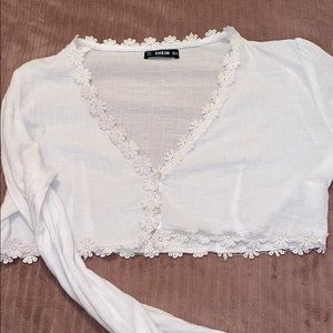 crop top long sleeve blouse